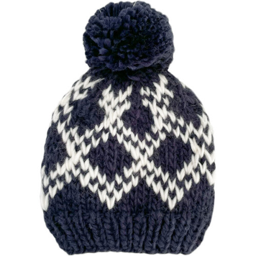 Diamond Faire Isle Hat, Navy - The Blueberry Hill Hats & Mittens | Maisonette