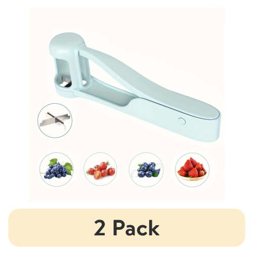 (2 pack) WhiteRhino Plastic Grape Cutter for Toddlers,Tomato Strawberry Slicer Quarter for Fruit Salad Gadget