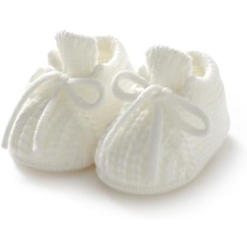 DovFanny Baby Booties Newborn Baby First Shoes Cozy Warm Knit Soft Booties for Toddler Infant Boy Girl