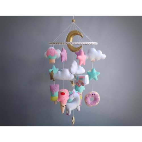 Unicorn Mobile Ice Cream Mobile Unicorn Nursery Decor Sweet Nursery Decor - Etsy