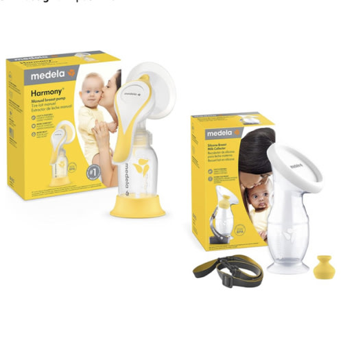 Medela Manual Breast Pump Set - Perfect Pair Bundle, Includes Harmony Manual Breast Pump & Silicone Breastmilk Collector