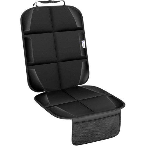 Car Seat Protector, Non-Slip Rubber Padded Backing Seat Protector for Child Seats, Waterproof Thickest Padding Car Seat Protector Under Baby Seat - No Imprint (Black-Ⅰ-1pcs)