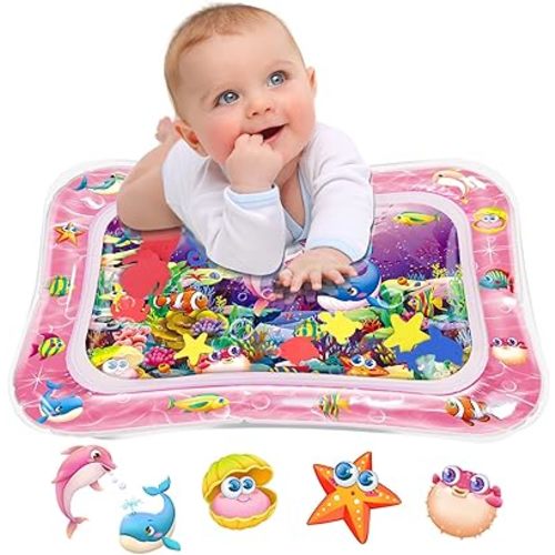 Infinno Tummy Time Water Mat for Babies, Baby Toys for 3 6 9 Months Girls and Boys Sensory Development, Great Gift Idea for Newborns