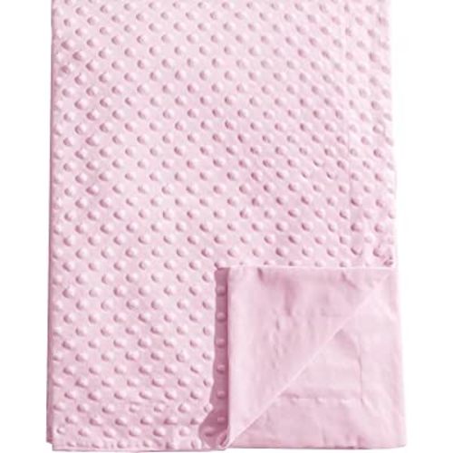 david's kids Minky Baby Blanket for Girls, Soft Lightweight Micro Fleece Blanket with Double Layer, Dotted Backing, Breathable Receiving Blanket for Newborns, 30x40 Inches, Pink