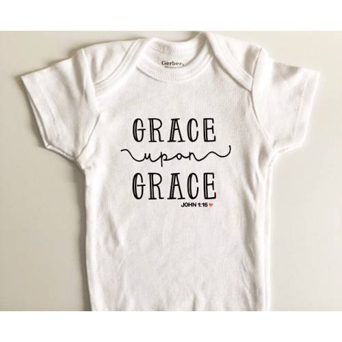 Grace Upon Grace Scripture Bible Verse Baby Onesie® Bodysuits