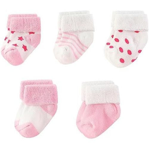 Unisex Baby Terry Socks 5-Pack for Baby boy and girl 0-12 Months Warm Cotton Socks