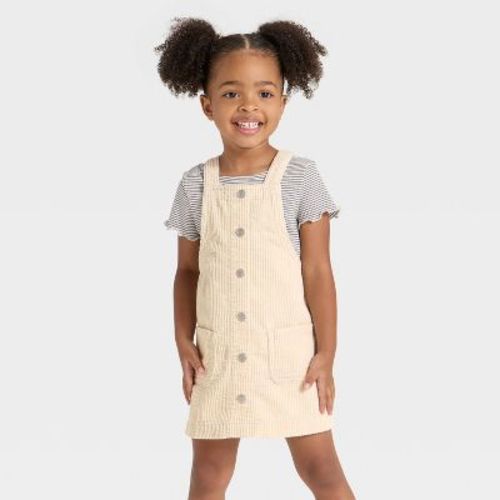 Toddler Girls' Corduroy Skirtalls - Cat & Jack™ Cream 12M