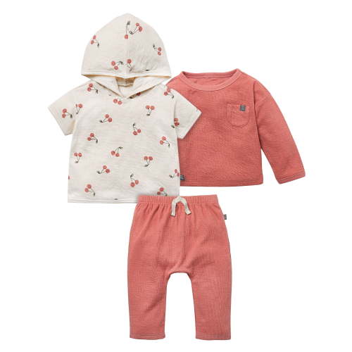 Modern Moments by Gerber Baby Neutral Tops and Pant Organic 3-Piece Outfit Set, Sizes 0/3 Months - 24 Months