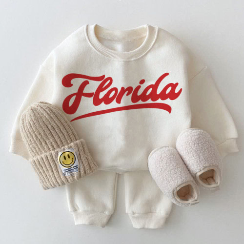 FLORIDA Baby White Sweatshirt 2-piece Set