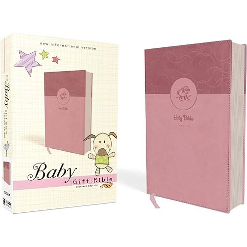 NIV, Baby Gift Bible, Holy Bible, Leathersoft, Pink, Red Letter, Comfort Print: Keepsake Edition Leather Bound – April 9, 2019