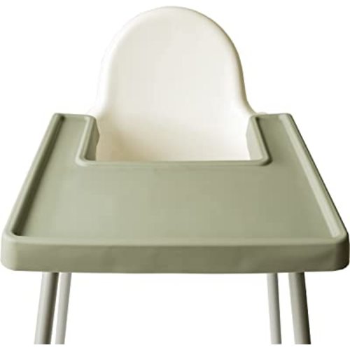 Full Cover Silicone Placemat for IKEA Antilop High Chair, BPA Free, Dishwasher Safe (Artichoke Green)