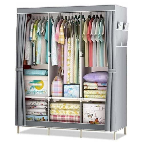 HioHa Portable Closet Organizer with Shoe Rack, Sturdy Non-Woven Fabric Wardrobe Storage, Dustproof Clothes Rack, 67 x 18 x 50 inches, Easy Assembly for Room