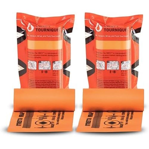 SWAT-T Tourniquet Orange 2 Pack, Emergency First Aid Equipment for Massive Hemorrhage Control, Made in the USA