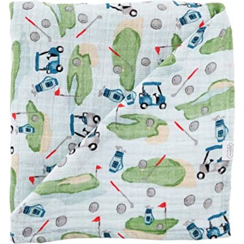 Mud Pie Muslin Swaddle, Golf , 47x47 Inch (Pack of 1)