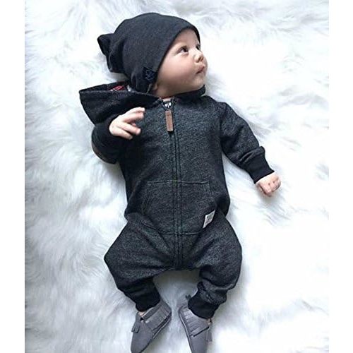 BiggerStore Infant Newborn Baby Boy Hooded Romper Jumpsuit Bodysuit Outfits Clothes