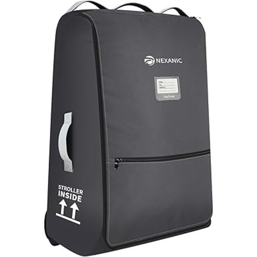 Stroller Bag for Airplane, Stroller Travel Bag Compatible with UPPAbaby Vista, Vista V2, Cruz V2, Rolling Wheel Bag with Storage Pocket, Multiple Handles, Luggage Tag for Flight Travel, Grey