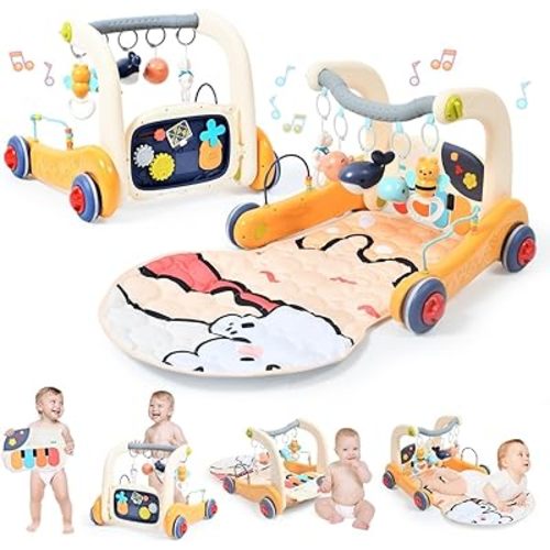 Baby Play Mat Activity Gym, Baby Kick Play Piano Gym Mats Musicial Lights, Tummy Time Toys Mat for Infant Babies Newborn Toddlers Boys Girls.