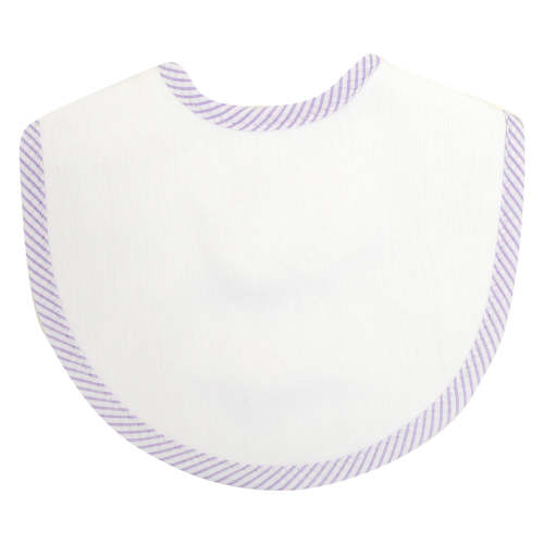 Seersucker Stripe Burp Cloth Basic Bib - Purple