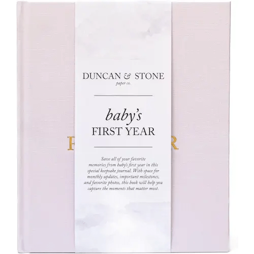 Baby First Year Book - Heirloom Keepsake Baby Memory Book to Record Important Milestones, Photos, Ultrasounds & More - Newborn Books (Lilac,112 Pages)