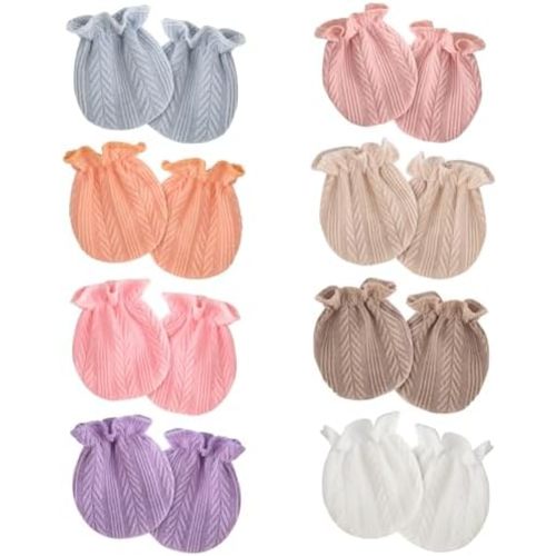 Newborn Baby Mittens No Scratch Cotton Elastic Wrist Gloves Infant Toddler Mittens for Baby Boy Girl 0-6 Months
