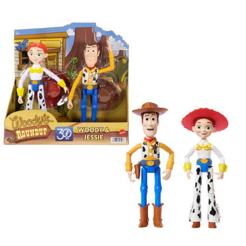 Disney and Pixar Woody & Jessie Action Figure Pack, 7-inch Scale Posable Authentic Character Dolls