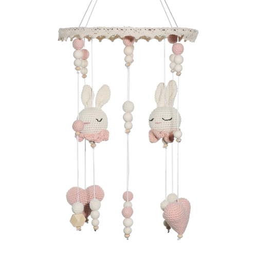 FENOHREFE Bed Hangings Toy Babys Rattle Toy For Newborns Babys Toy W00d Mobile Babys Crib Rattle Toy Crib Toy For Babies Bed Bells