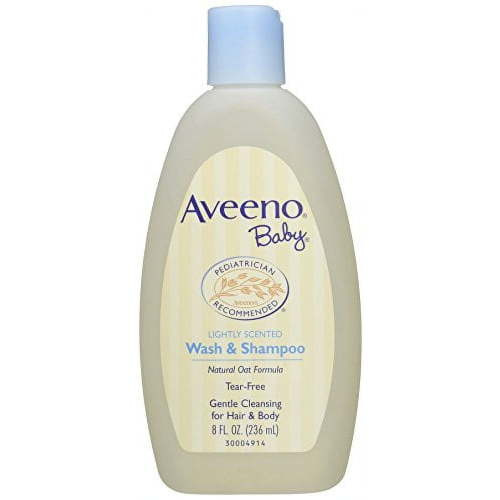 Aveeno Baby Wash and Shampoo Lightly Scented Wash and Shampoo 8oz Each