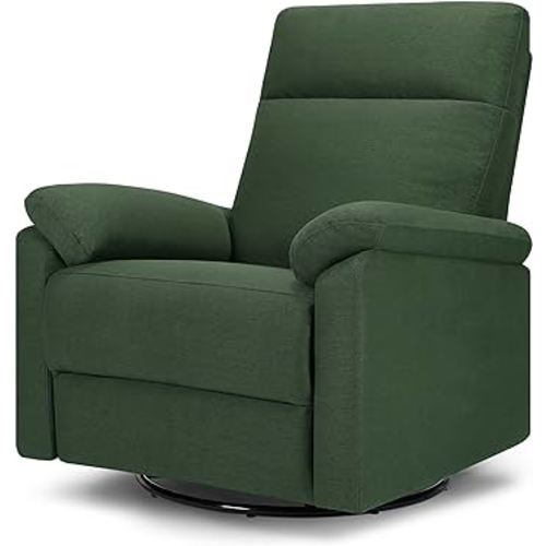 Davinci Suzy Electronic Swivel Recliner with USB Port in Pine Green, GREENGUARD Gold & CertiPUR-US® Certified