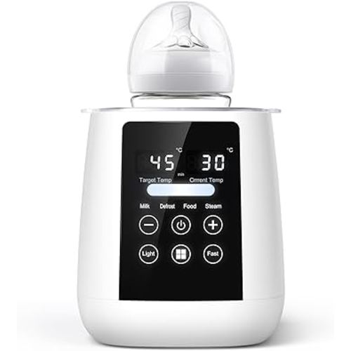 Baby Bottle Warmer, 5-in-1 Bottle Warmer for Breastmilk, Formula Milk Warmer, Baby Food Heater with Smart Accurate Temperature Control, Automatic Shut-Off Baby Water Warmer, White