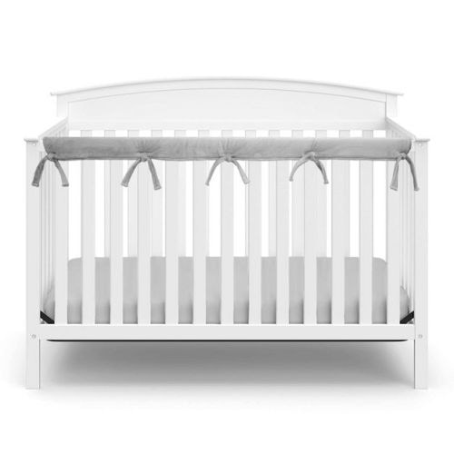 Tl Care Heavenly Soft Narrow Reversible Crib Cover For Long Rail Gray/white