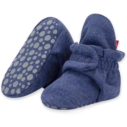 Zutano Organic Cotton Baby Booties With Gripper Soles, Soft Sole Stay-on Baby Shoes