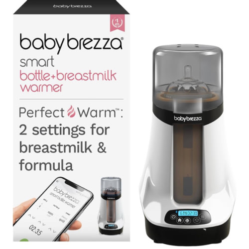 Baby Brezza Smart Baby Bottle Warmer, Breastmilk Warmer + Defroster – Free App - Only Brand with Different Temperatures for Breastmilk + Formula - Universal Fit for All Bottles + Milk Bags