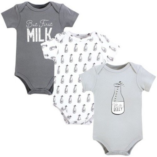 Hudson Baby Cotton Bodysuits, Milk Belly Bottle, 12-18 Months