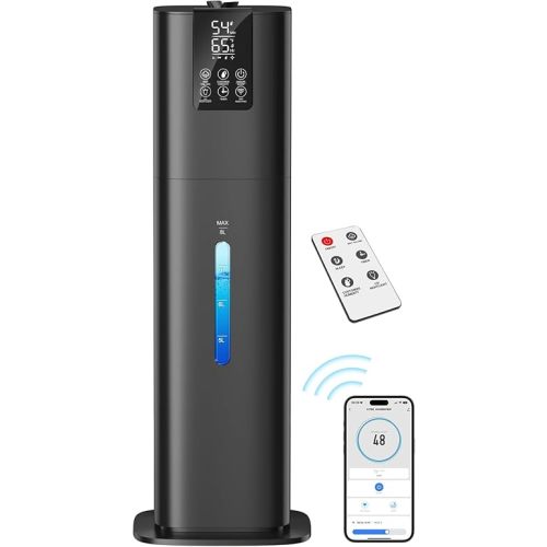Smart Humidifiers Large Room Bedroom Home, 2.11Gal(8L) Quiet Top Fill Cool Mist Humidifier, Smart App & Remote Control, 3 Speed Humidifier with 360° Nozzle, Humidity Setting for Baby Office