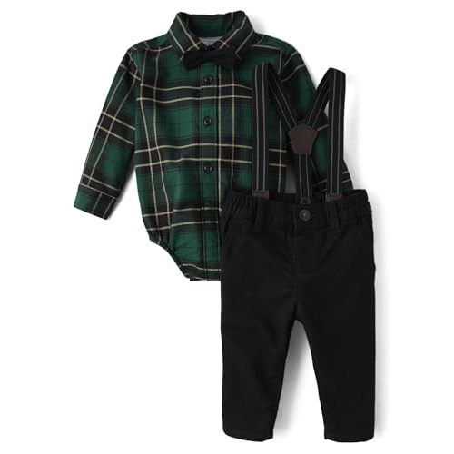 The Children's Place baby-boys And Newborn Button Down Shirt and Pants, 2 Piece Outfit