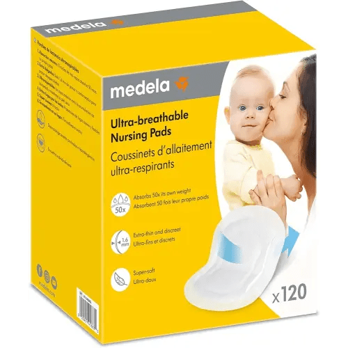 Medela Ultra-Breathable Disposable Nursing Pads 120 Count, New and Improved, Highly Absorbent, Breathable and Discreet for Comfortable Wear