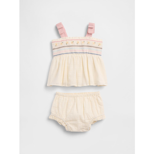 Baby Embroidered Tank Outfit Set