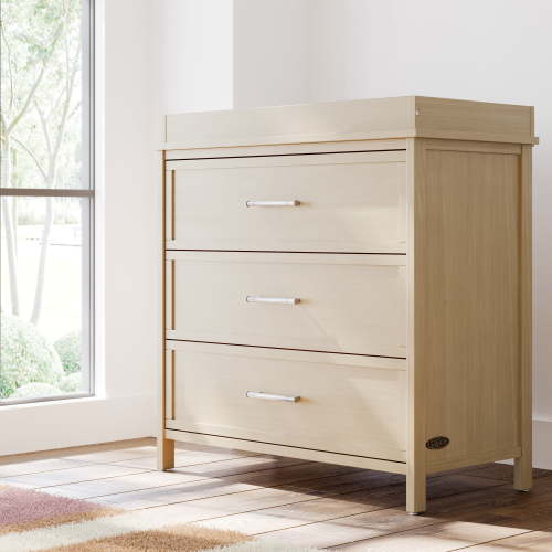 Graco Classic 3 Drawer Dresser with Infant Changing Table Topper, Driftwood