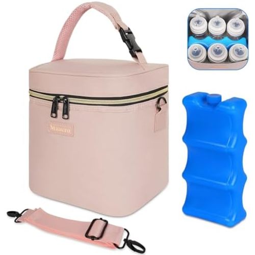 Mancro Breastmilk Cooler Bag, Baby Bottle Bag Fits 6 Bottles Up to 9 Ounce