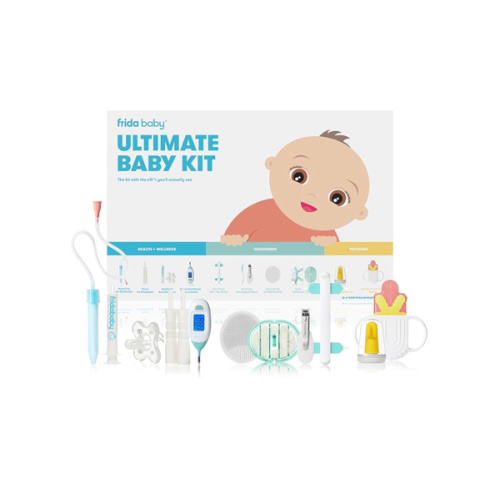 Frida Baby Ultimate Baby Kit, 10 piece New Born Essentials Gift Set Includes Wellness Sick Day, Gas Relief, Grooming Tools & Teething Toys
