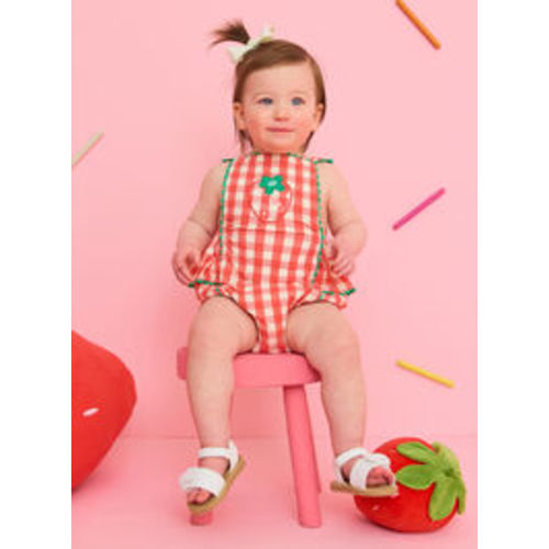 Millie Gingham Strawberry Bubble in Red | Tullabee