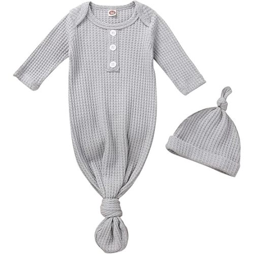 CIYCUIT Knotted Baby Gowns Newborn Coming Home from Hospital Outfit