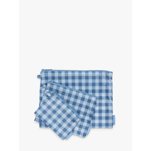 Compakt Zip Pouch Set - FRENCH BLUE GINGHAM