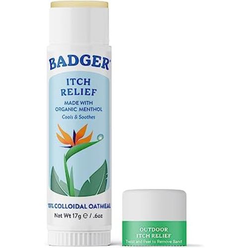 Badger Mosquito Bite Itch Relief, Organic Afterbite Insect Bite Treatment, Anti Itch Cream, Bug Bite Relief, Easy to Carry Travel Stick, 0.6 oz