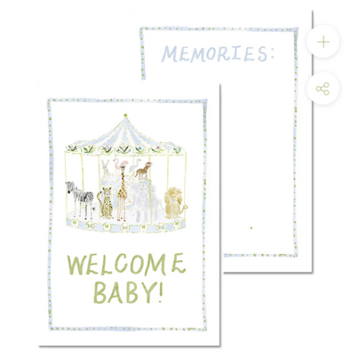 Baby Milestone Cards: Menagerie Blue Set