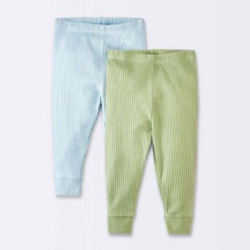 Baby Boys' 2pk Wide Ribbed Pants - Cloud Island™ Blue, Size: 3-6M