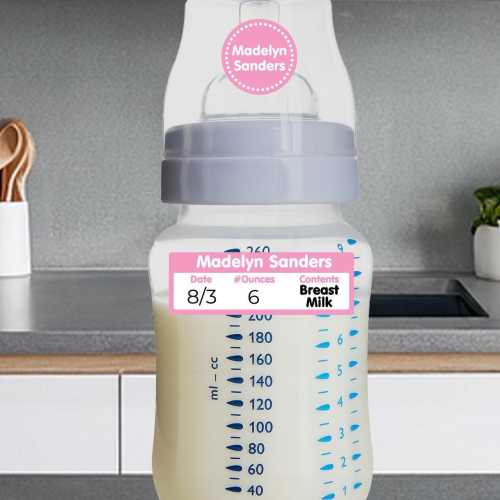 Baby Bottle Labels, Rectangle, Small - Solid