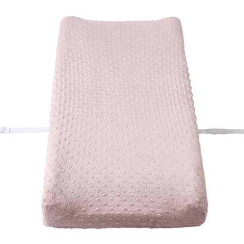 Baby Plush Dot Changing Pad Covers, Diaper Changing Table Pad Sheet Covers for Newborns Infants Baby Boys Girls (Sepia Rose)