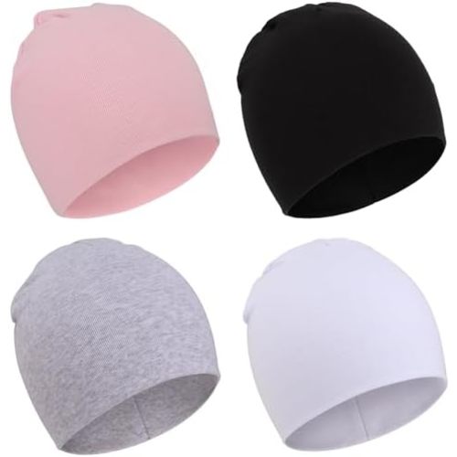 DRESHOW BQUBO 4 Pieces Baby Beanie Newborn Toddler Soft Cute Knit Hat Hospital Hats for Baby Boys Infant Cap Beanies