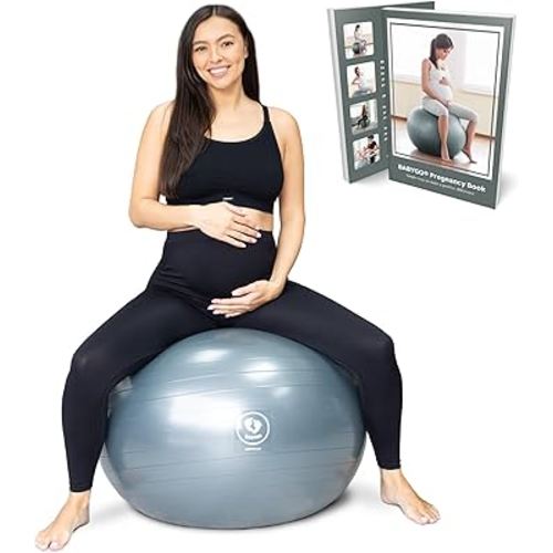 BABYGO® Birthing Ball for Pregnancy & Labor + Our Award Winning Book - Exercise, Birth & Recovery Plan, 5X Stronger Than a Yoga Ball with Eco Friendly Material